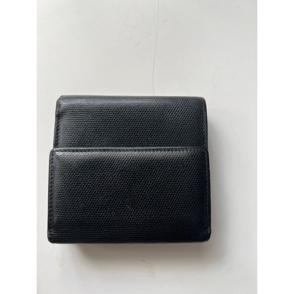 Chanel Black Leather Small Bifold Wallet With Gold Logo Snap Closure - Picture 7 of 12
